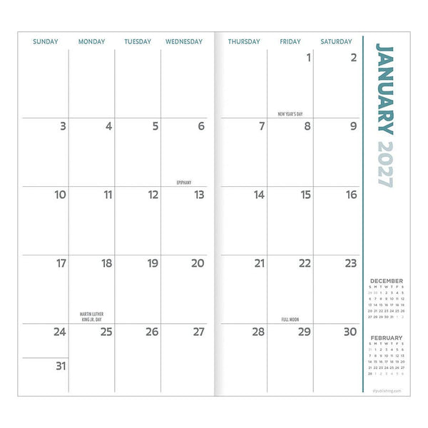 2027-2028 Wheat & Grass Small Monthly Pocket Planner