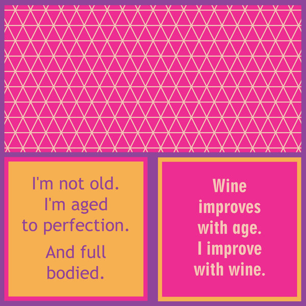NAPKIN Wine improves with age | Funny Home Gift | Cocktail Napkin
