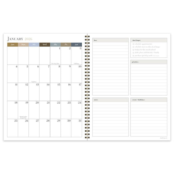 2026 Linen Large Weekly Monthly Planner