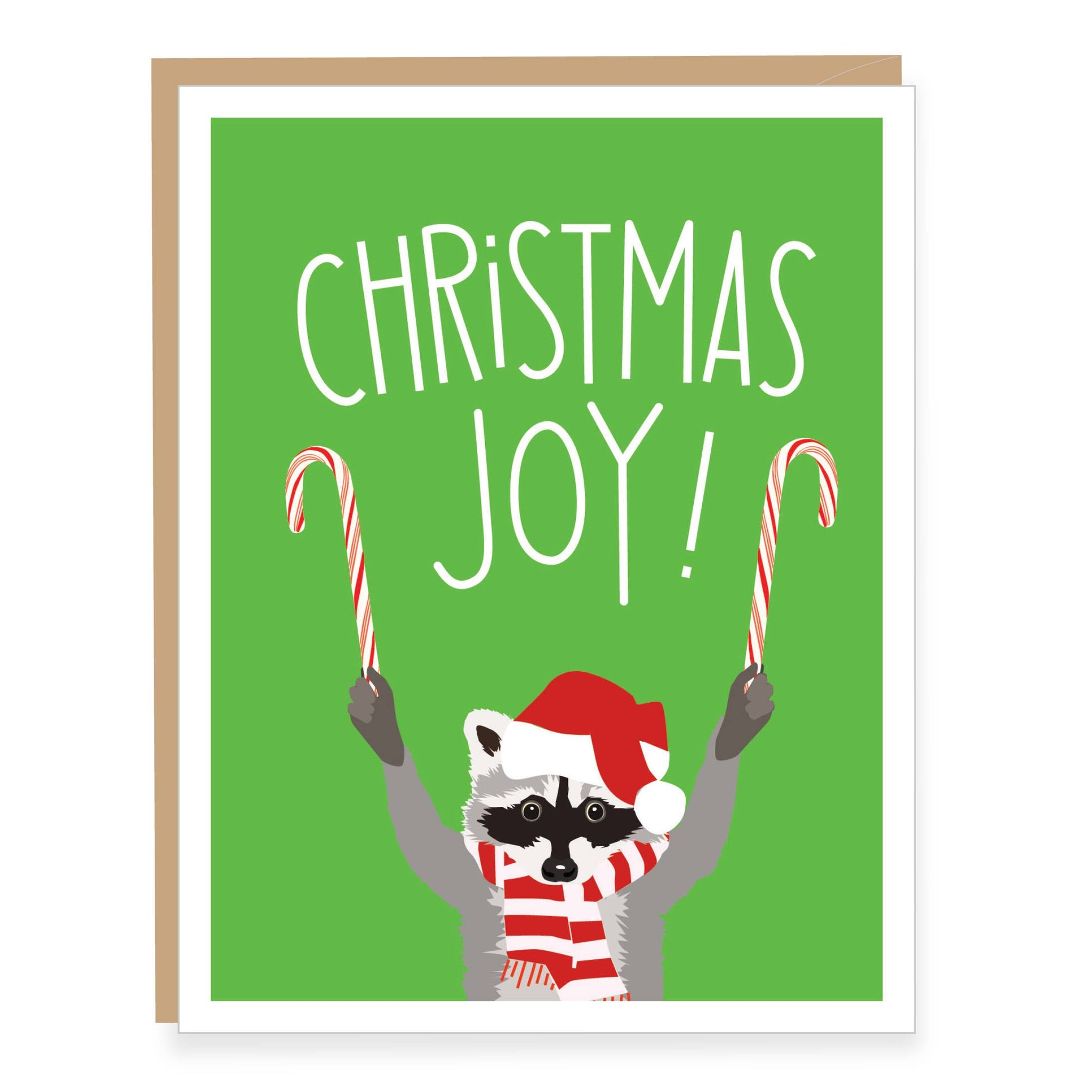 Christmas JOY Raccoon Holiday Card: BOX OF 8