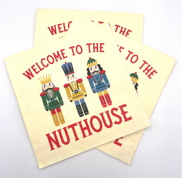 Funny Christmas Napkins |Welcome To The Nuthouse - 20ct