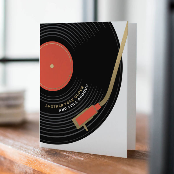 Still Groovy For The Record – Retro Music Pun Birthday Card