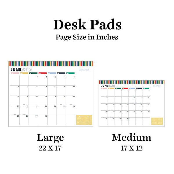 2027 Long Weekend Medium Desk Pad Monthly Blotter Calendar
