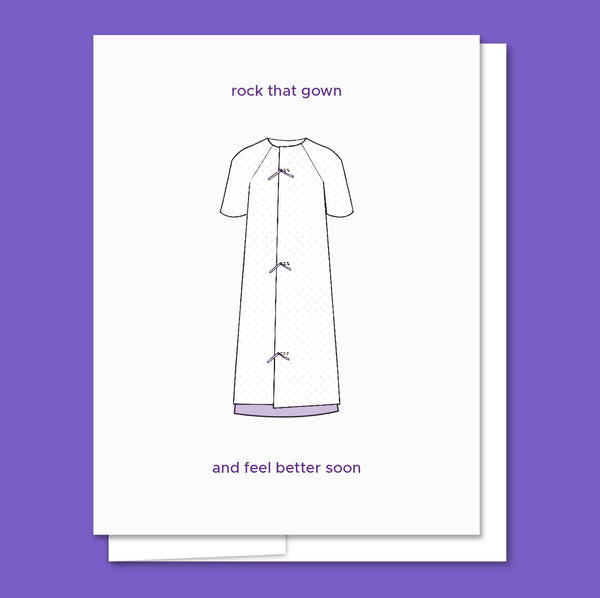 Rock That Gown - Letterpress Get Well Card