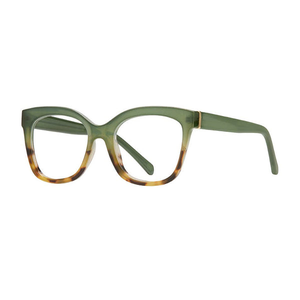 Morgan - Green/Brown Tort-Blue Light Filtering Lens: 2.50