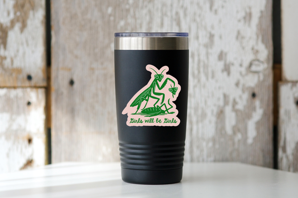 Girls Will Be Girls Sticker - feminist, women, pink, cute