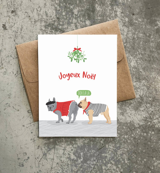Joyeux Noel French Bulldog Christmas Card