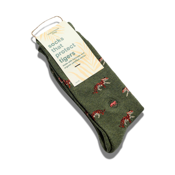Socks that Protect Tigers (Green Tigers): Medium