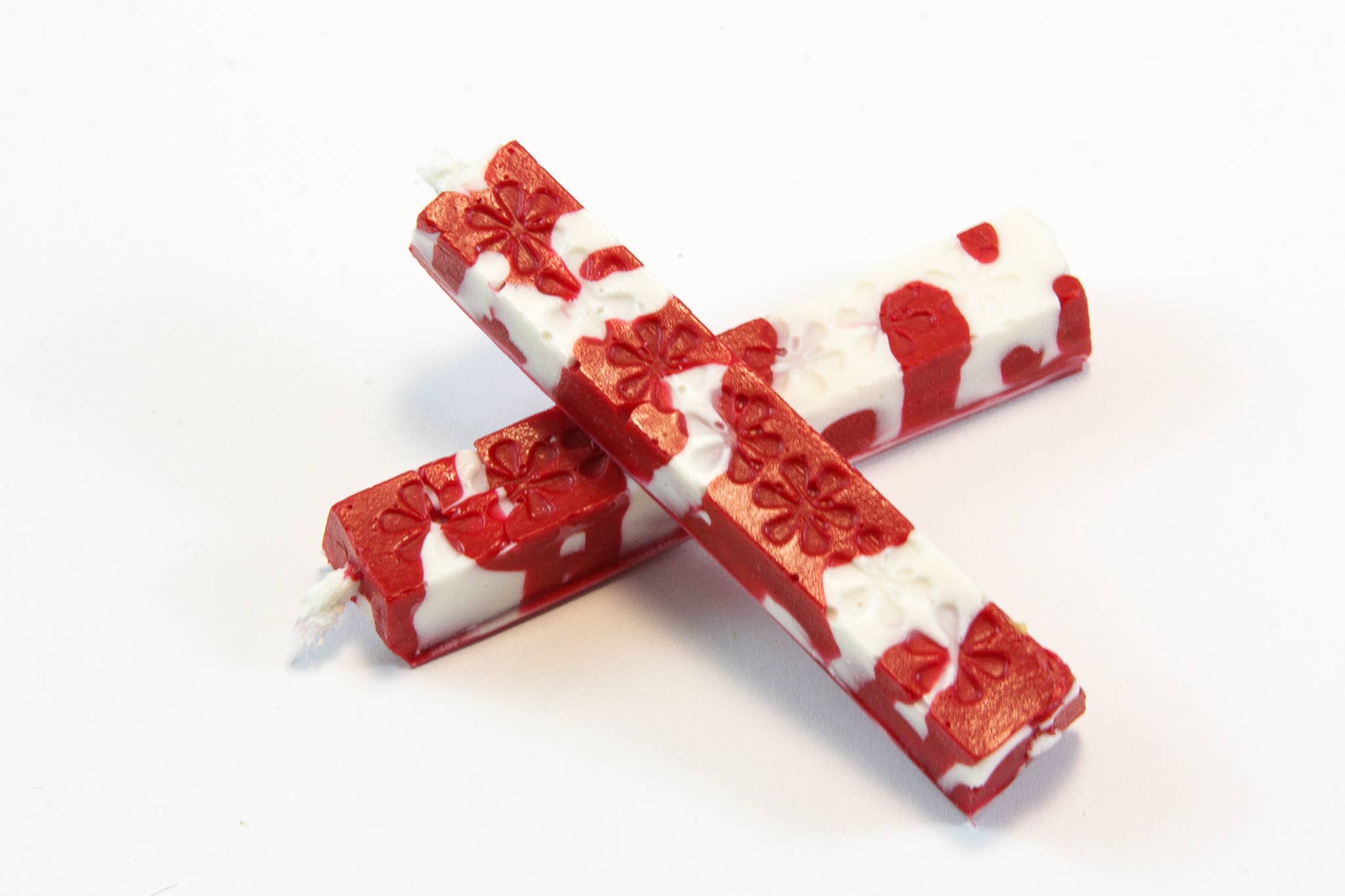 Short Sealing Wax Sticks with Wick - Red-White: Red-White