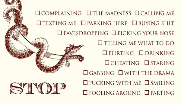 Stop Card