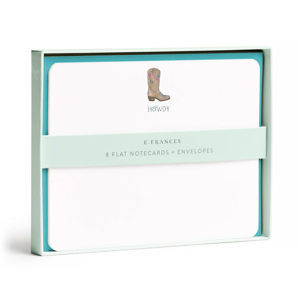 Cowboy Boot Flat Notes – Boxed Set of 8 Notecards l Western