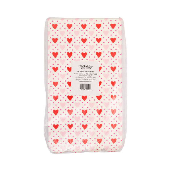Pink and Red Hearts Guest Napkin (24 ct)