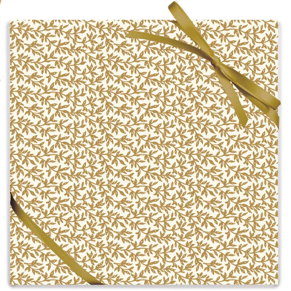 Gold Vines on Cream Stone Wrapping Paper