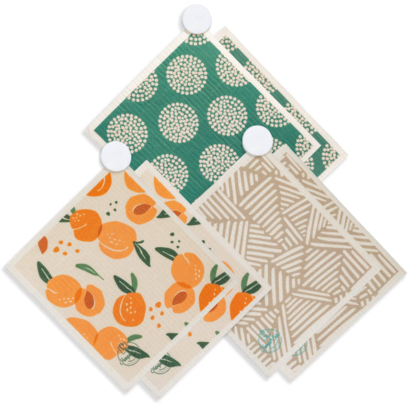 6 Pack - Peachy Queen Swedish Dishcloth Set