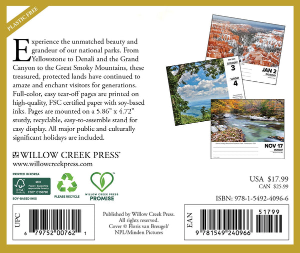 National Parks 2025 Box Calendar