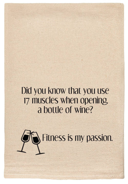 Fitness is my Passion | Muscles when opening wine | towels
