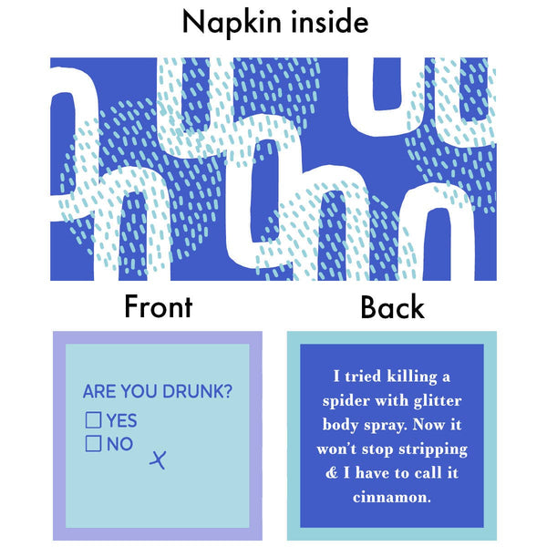NAPKIN Wine improves with age | Funny Home Gift | Cocktail Napkin