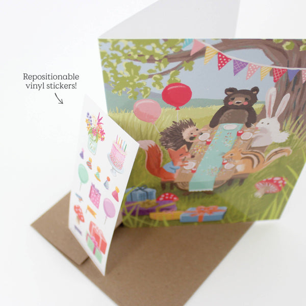 Sticker Scene Card - Woodland Party