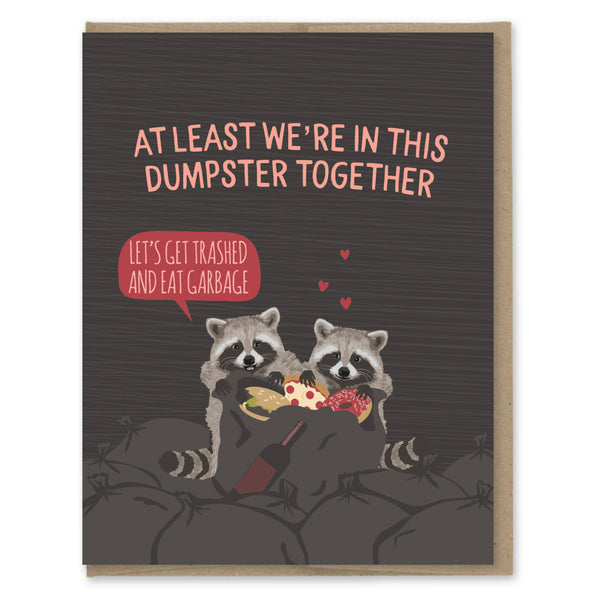Dumpster Together Raccoons Card