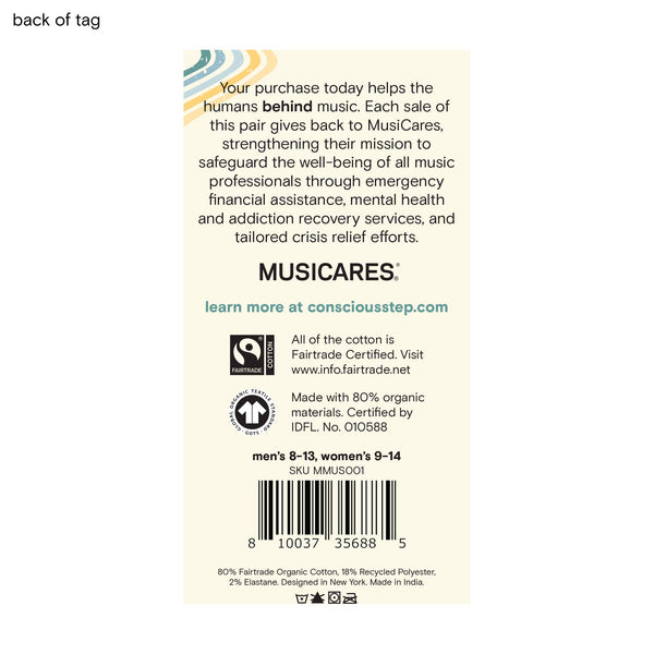 Socks that Support Music (Gray Music Notes): Small