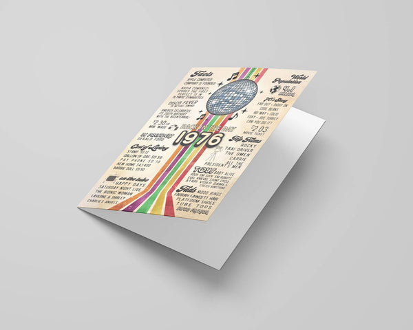 50th Birthday Card, Greeting Cards | 1976 Disco Era