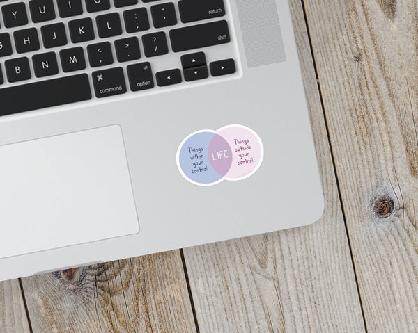 Life Venn Diagram Matte Vinyl Sticker