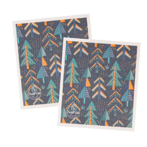 Evergreen Night Swedish Dishcloth Set