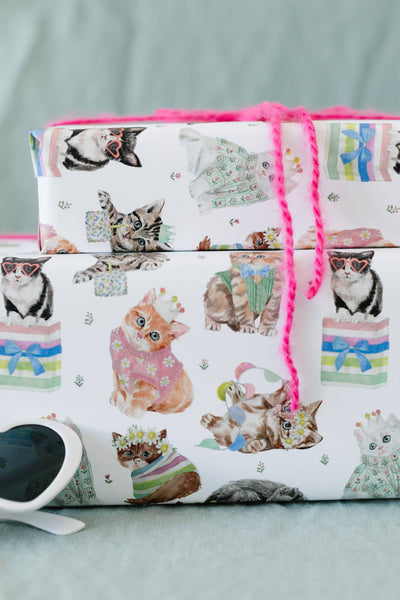 Birthday Cat Gift Wrap: Single Sheet