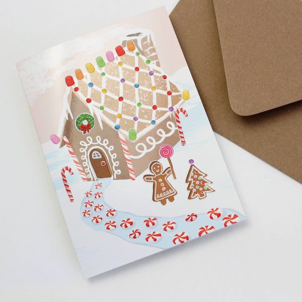 Sticker Scene Card - Gingerbread House