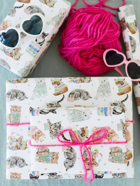 Birthday Cat Gift Wrap: Single Sheet