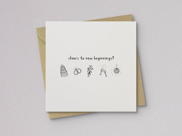 Cheers to New Beginnings Wedding Card