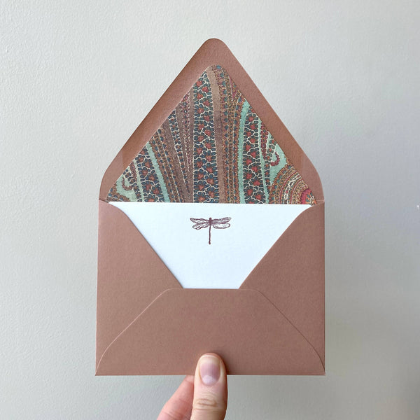 Paisley Dragonfly Letterpress Stationery Pack