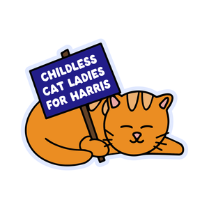 Childless Cat Ladies For Kamala Harris Sticker: Paper Sticker