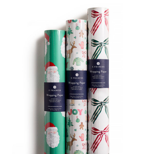 Merry Motif Roll of Gift Wrap | Holiday Wrapping Paper