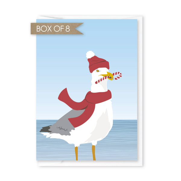 Holiday Seagull Folded Enclosure - Box of 8