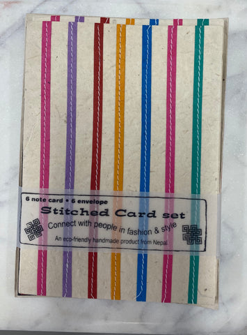 Stitched Card Set - Handmade Paper - Assorted Cream