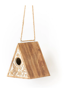 Aasshiyana Hanging Birdhouse - Hand Carved Wood