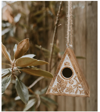 Aasshiyana Hanging Birdhouse - Hand Carved Wood