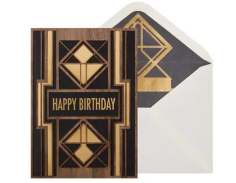 Laser Cut Deco Wood Birthday Card