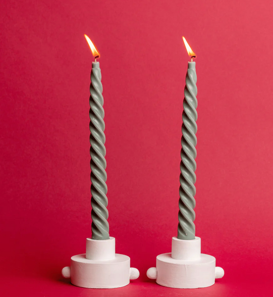 Evergreen Twisted Taper Candles