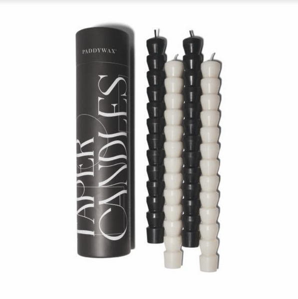 Taper Candles Set of 4 - Black and White