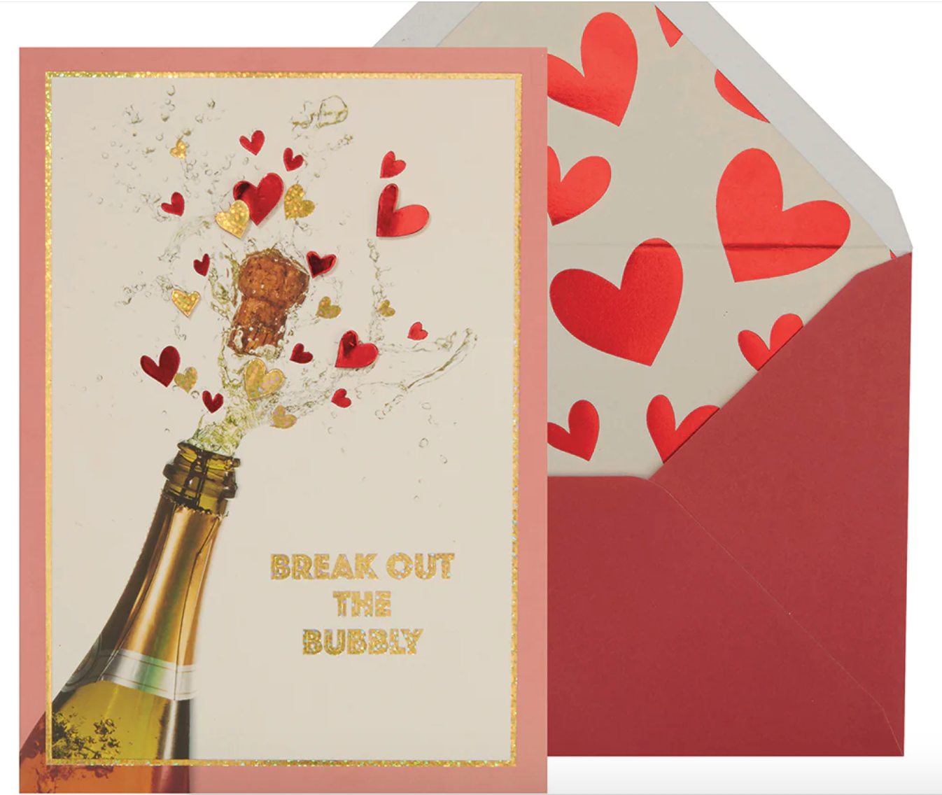 CHAMPAGNE BOTTLE AND HEARTS VALENTINE'S DAY