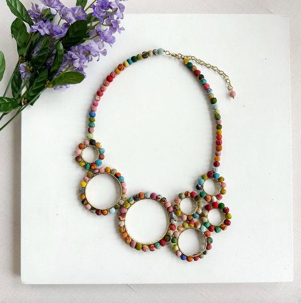 Kantha Spherical Necklace