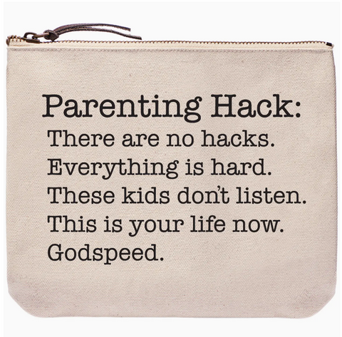 Parenting Hack | Funny Zippered Top Printed Canvas Bags