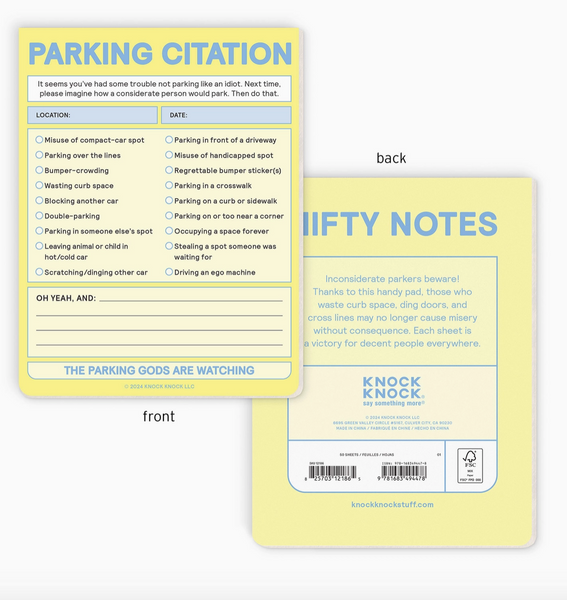Parking Citation Nifty Note (Pastel Version)