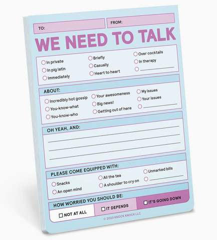 We Need To Talk Nifty Note Pad (Pastel Version)