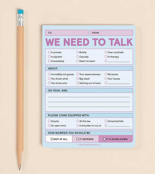 We Need To Talk Nifty Note Pad (Pastel Version)