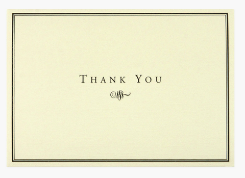 Black And Cream Thank You Notes