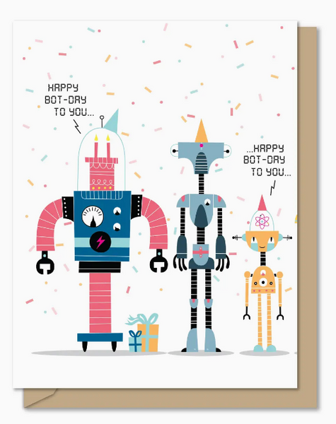 Happy Bot-Day (Quad-Fold Birthday Greeting Card)