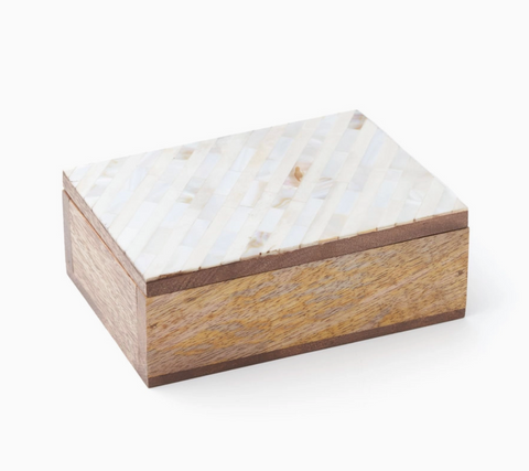 Chandani Treasure Box - Moonbeams Medium, Bone, Shell, Wood